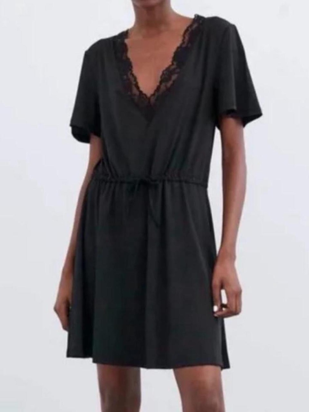 Women's Black Lace-Trim Dress
